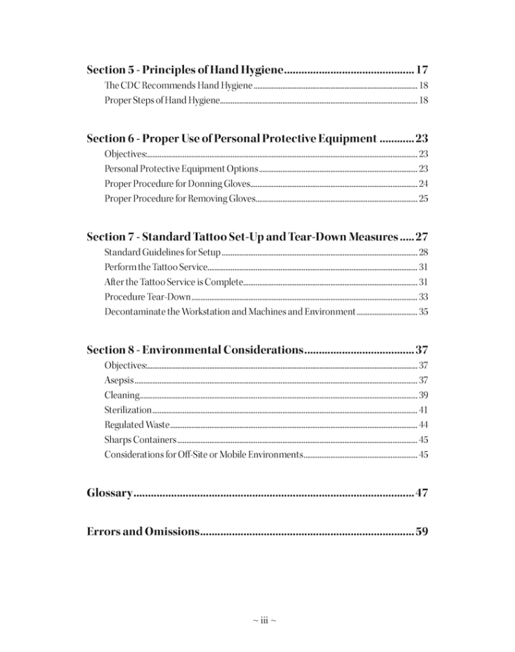 Principles of Infection Control for the Tattoo Industry